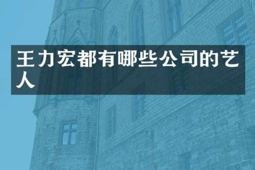 王力宏都有哪些公司的艺人