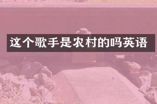 这个歌手是农村的吗英语