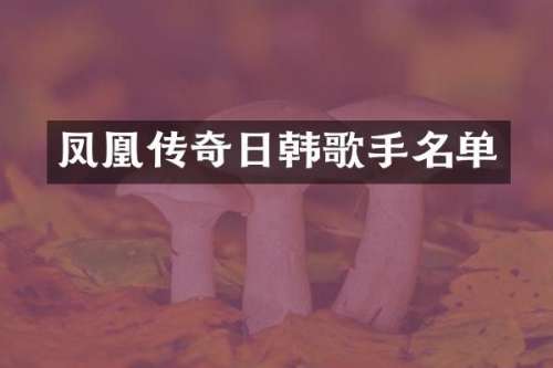 凤凰传奇日韩歌手名单