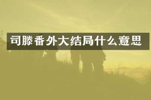司滕番外大结局什么意思