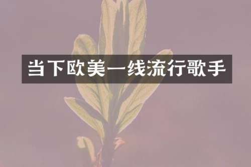 当下欧美一线流行歌手