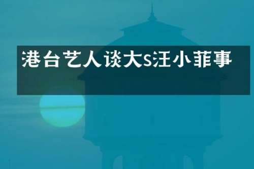 港台艺人谈大s汪小菲事件