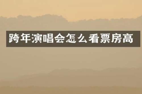 跨年演唱会怎么看票房高