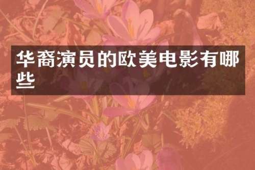 华裔演员的欧美电影有哪些