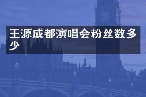 王源成都演唱会粉丝数多少