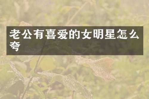 老公有喜爱的女明星怎么夸