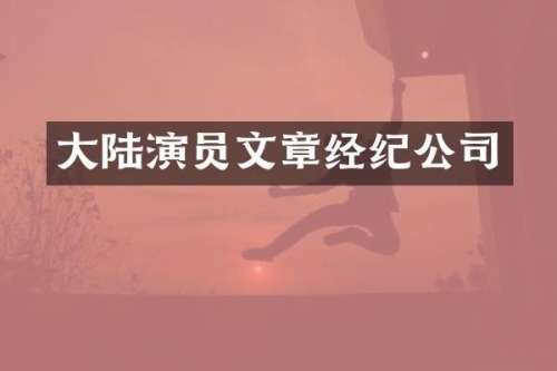大陆演员文章经纪公司