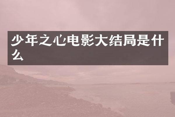 少年之心电影大结局是什么