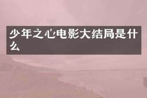 少年之心电影大结局是什么