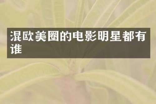 混欧美圈的电影明星都有谁