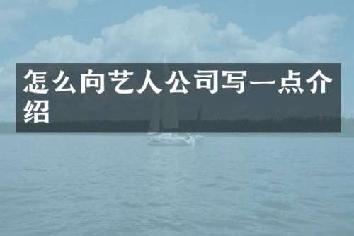 怎么向艺人公司写一点介绍