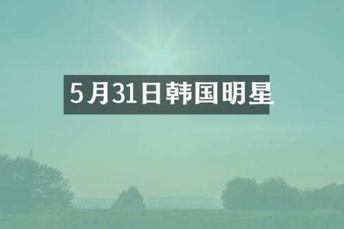 5月31日韩国明星