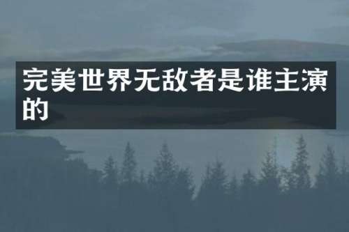 完美世界无敌者是谁主演的