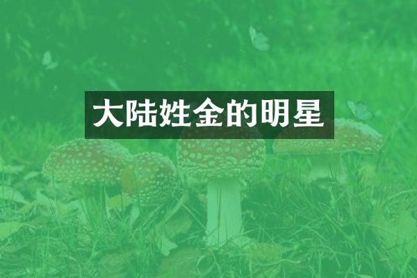 大陆姓金的明星