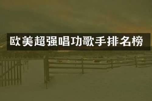 欧美超强唱功歌手排名榜