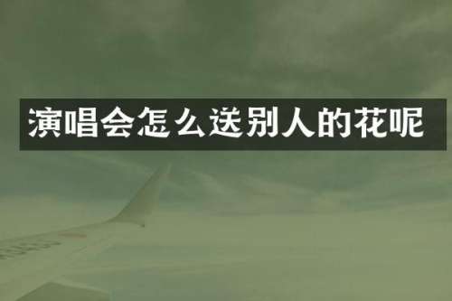 演唱会怎么送别人的花呢
