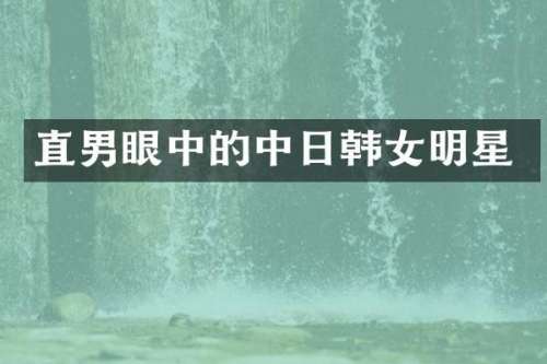 直男眼中的中日韩女明星