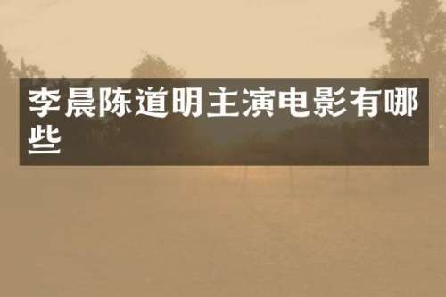 李晨陈道明主演电影有哪些