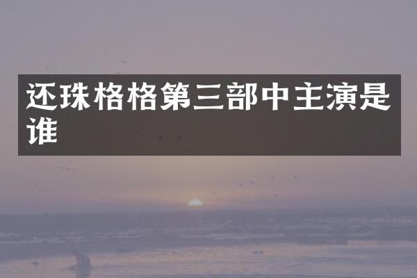 还珠格格第三部中主演是谁