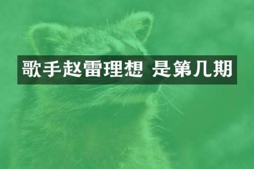 歌手赵雷理想 是第几期