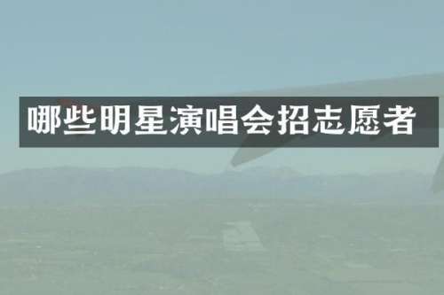 哪些明星演唱会招志愿者