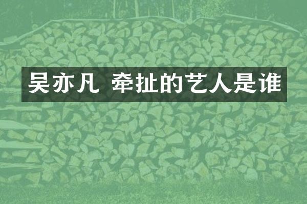 吴亦凡 牵扯的艺人是谁