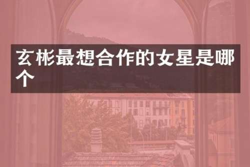 玄彬最想合作的女星是哪个
