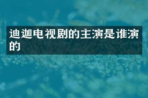 迪迦电视剧的主演是谁演的