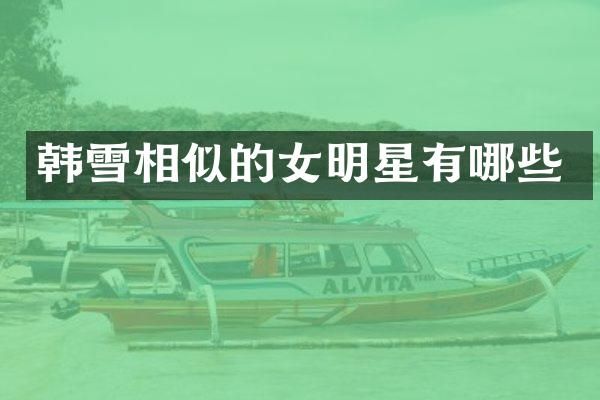 韩雪相似的女明星有哪些