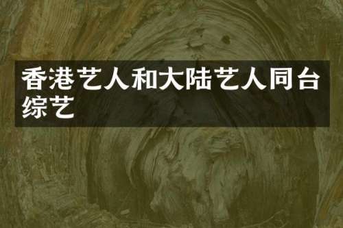 香港艺人和大陆艺人同台综艺
