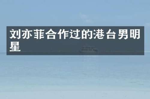 刘亦菲合作过的港台男明星