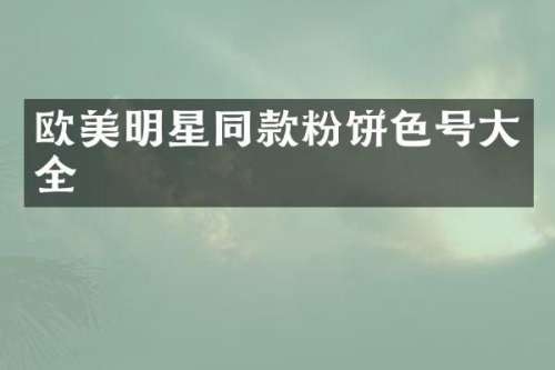 欧美明星同款粉饼色号大全