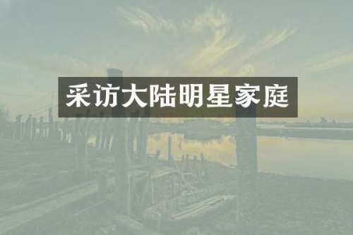 采访大陆明星家庭
