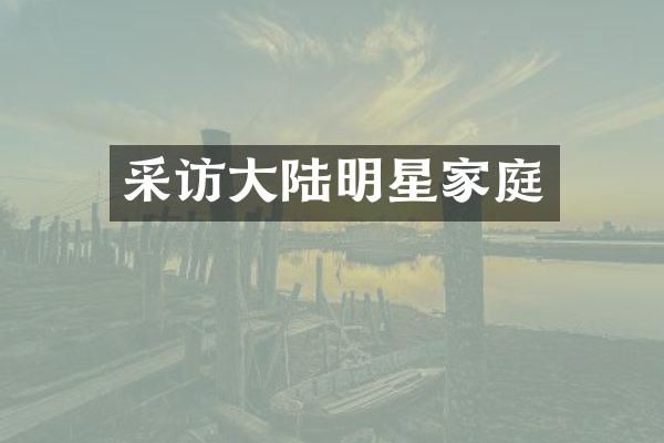 采访大陆明星家庭