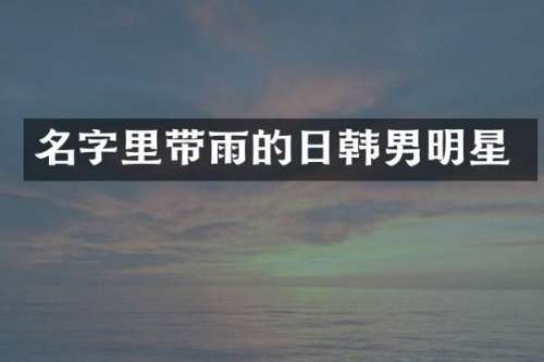 名字里带雨的日韩男明星