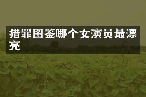 猎罪图鉴哪个女演员最漂亮