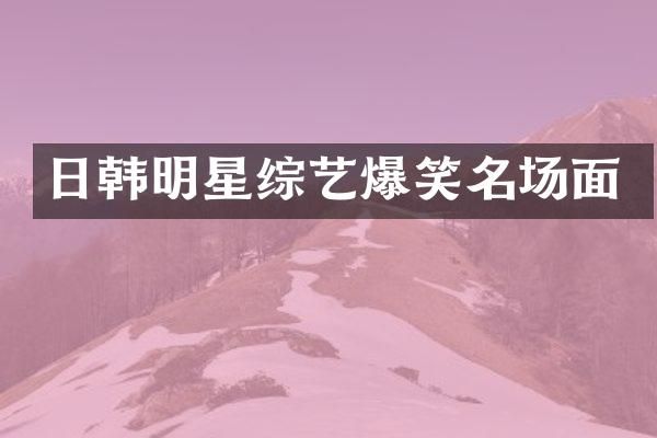 日韩明星综艺爆笑名场面