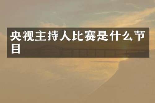 央视主持人比赛是什么节目