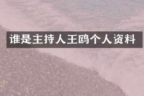 谁是主持人王鸥个人资料