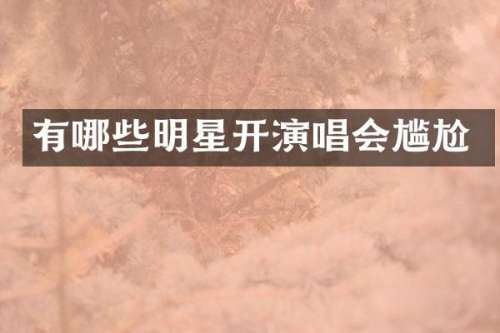 有哪些明星开演唱会尴尬