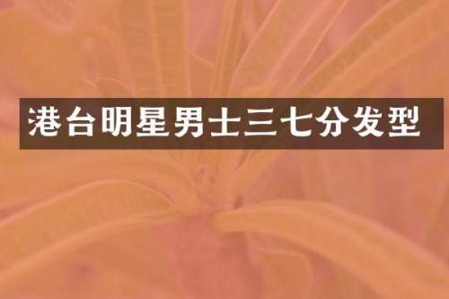 港台明星男士三七分发型