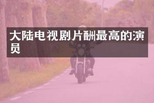 大陆电视剧片酬最高的演员