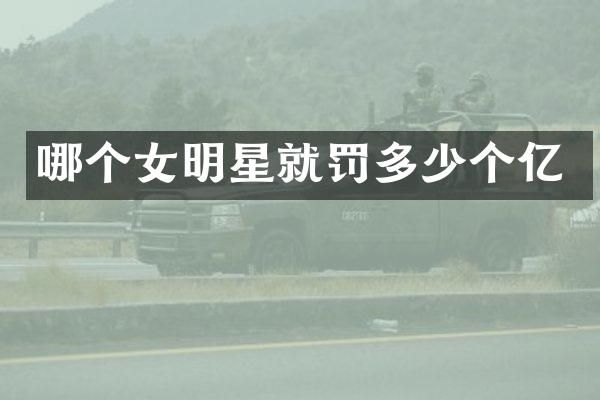 哪个女明星就罚多少个亿