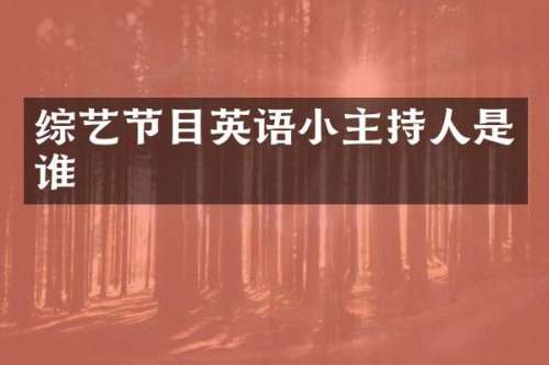 综艺节目英语小主持人是谁