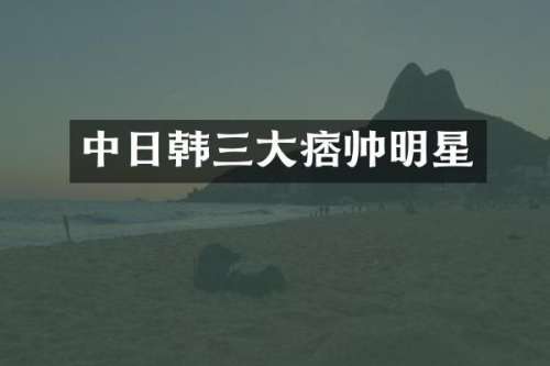 中日韩三大痞帅明星