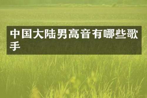 中国大陆男高音有哪些歌手