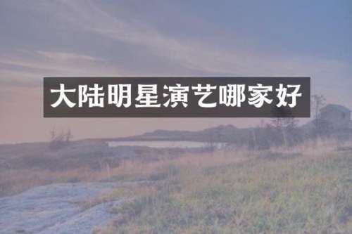 大陆明星演艺哪家好