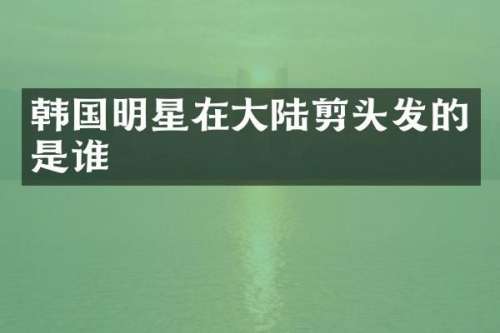 韩国明星在大陆剪头发的是谁