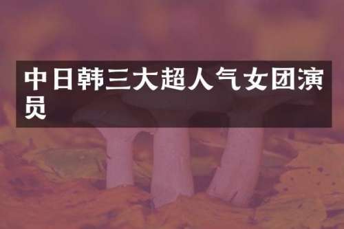 中日韩三大超人气女团演员