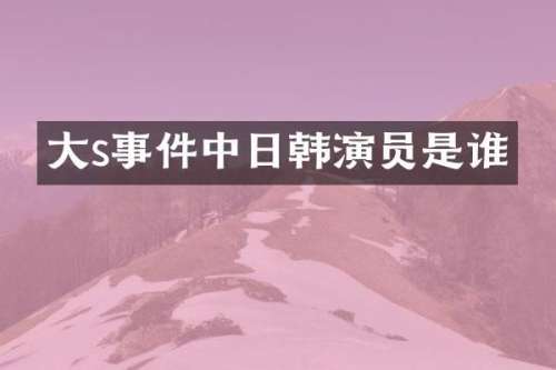 大s事件中日韩演员是谁